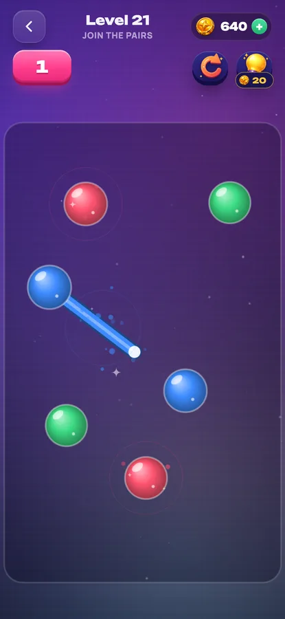 Link Balls: a new line drawn across an older one